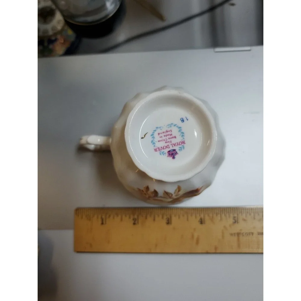 Vintage Royal Dover Bluejay Fine Bone China Teacup‎ Replacement Pair